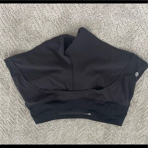 Black Lulu lemon running shorts with built in underwear. Size 4 and lightly worn